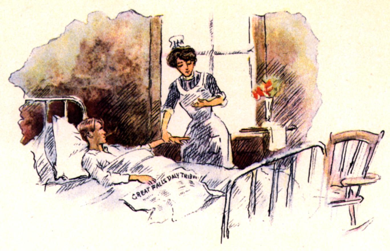 Nurse in uniform taking patient's pulse
